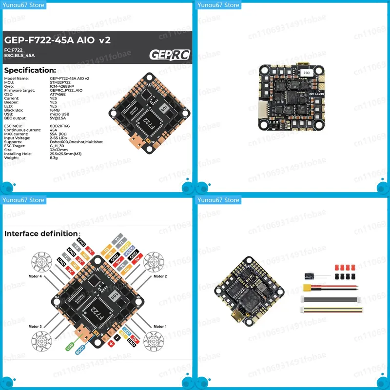 GEPRC GEP-F722-45A AIO V2 uçuş - Drone Racing Flight Controller incelemesi ve fiyatı